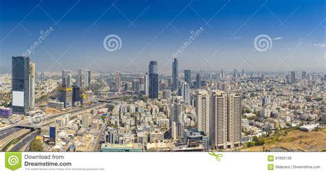 Skyline Panorama of Tel Aviv, Ramat Gan and Givatayim Stock Image - Image of middle, downtown ...