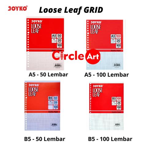 Jual Joyko Loose Leaf Grid / Kertas Binder Kotak / Isi Binder Ukuran A5 ...