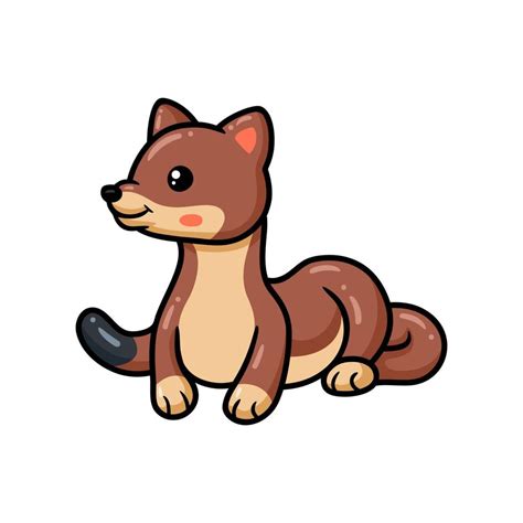 Cute little weasel cartoon posing 12014751 Vector Art at Vecteezy