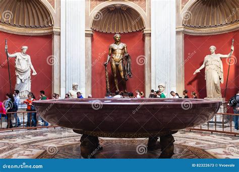 Hercules Sculpture and Porphyry Basin in Vatican Editorial Stock Photo - Image of architecture ...