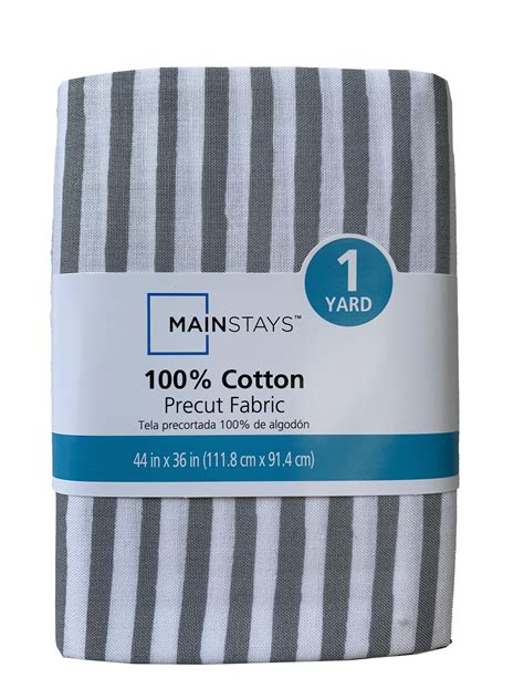 Mainstays 100% Cotton 1 Yard Precut Fabric Grey Stripe - Walmart.com