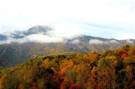 North Carolina Appalachian Mountains in Fall with River Stock Image ...