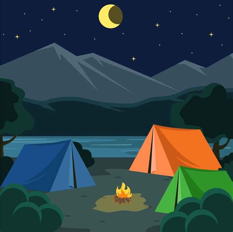 Download Night Camping Illustration Vector Vector Art. Choose from over a million free vectors ...