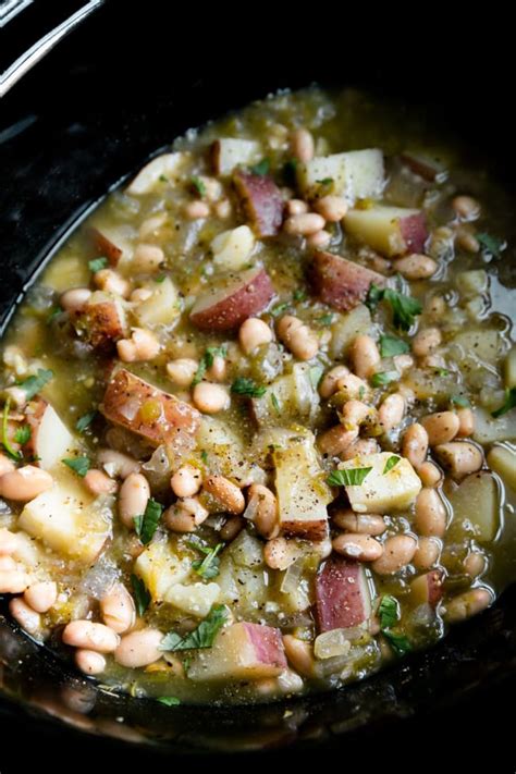 Slow Cooker Green Chile Stew with Beans (Vegan Recipe) - The Real Food Dietitians