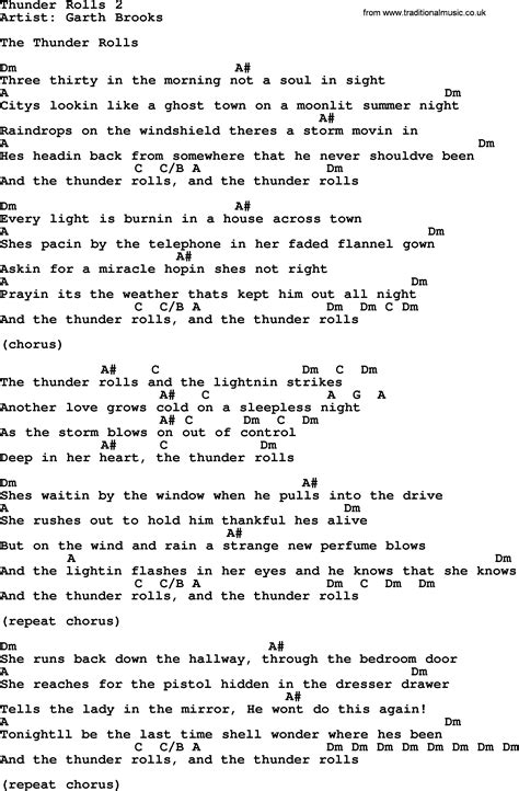 Thunder Rolls 2, by Garth Brooks - lyrics and chords