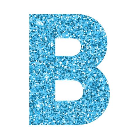 the letter b is made up of blue glitter