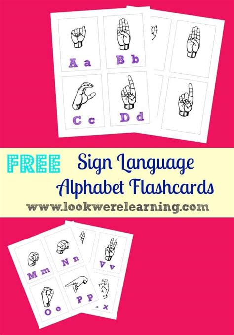 Free Printable Sign Language Alphabet Flashcards - Homeschool Giveaways