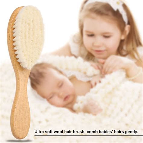 Abody New Ultra Soft Baby Hair Brush Wooden Handle Newborn Baby Hairbrush Infant Comb Neck Face ...