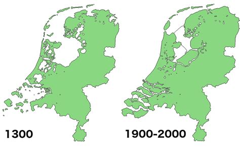 Land Reclamation in the Netherlands 1300 Vs 2000 – Brilliant Maps