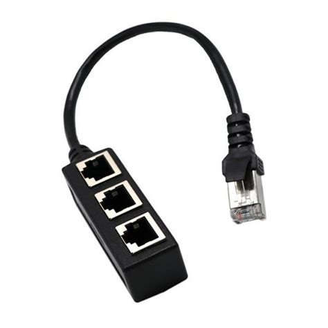 1 To 3 Port Ethernet Switch RJ45 Y Splitter Adapter Cable for CAT 5/CAT ...