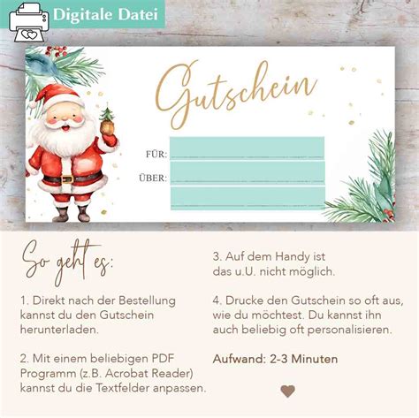 Gutschein Vorlage Weihnachten. ️ ⏩ Zum ausdrucken. ⭐