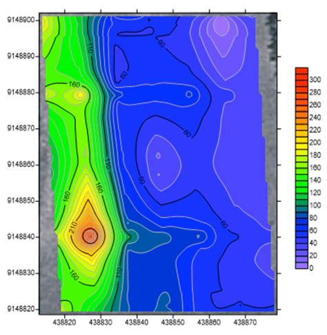 Mean true soil resistivity from 75 – 120 cm depth. This map uses UTM ...