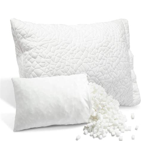 Premium Hypoallergenic Adjustable Loft Pillows Shredded Memory Foam ...