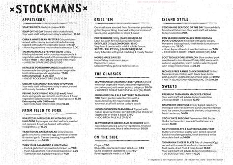 Online Menu of Stockmans Restaurant at The Old Woolstore Hotel Restaurant, Hobart, Tasmania ...