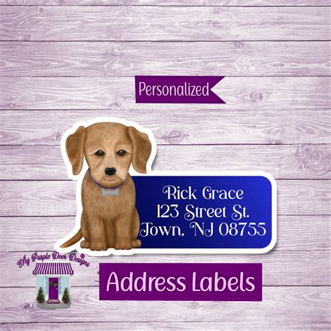 Dog, Puppy Return Address Labels, Personalized Mailing Address Stickers, Custom Shipping Labels ...