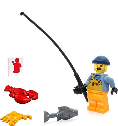 Amazon.com: LEGO Ideas MiniFigure - Fisherman (with Fishing Poll, Fish ...