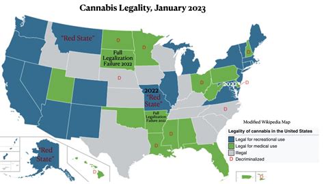 United States Cannabis Legalization map 2023 - GeoCurrents