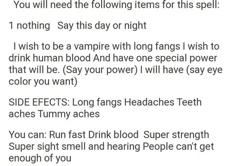 Another vampire spell | Vampire spells, Spells that actually work, Spells that really work