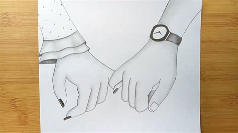 Holding Hands Drawing Discover How to draw holding hands with pencil sketch//Valentines Day D ...