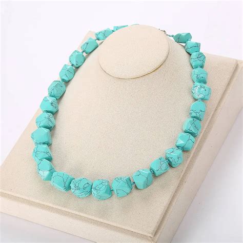 Natural Crystal Turquoise Necklace Reiki Jewelry Women Chakra Classic Power Heart Healing ...