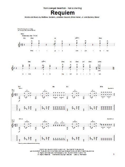 Requiem by Avenged Sevenfold - Guitar Tab - Guitar Instructor