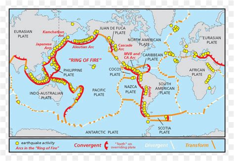 Image Of Pacific Ring Of Fire Convergent Boundaries On A Map, Plot ...