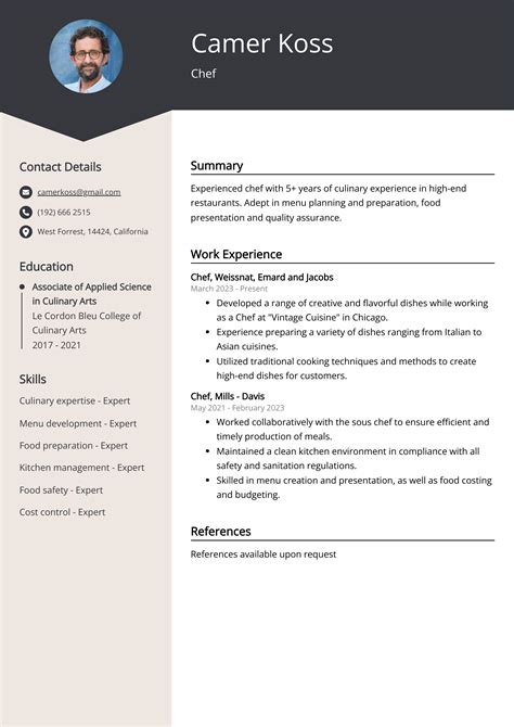 Chef CV Example for 2023 (Skills & Templates)