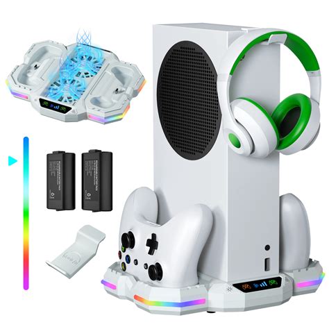 Buy Cooling Fan Stand for Xbox Series S with RGB Light Strip, Wiilkac ...