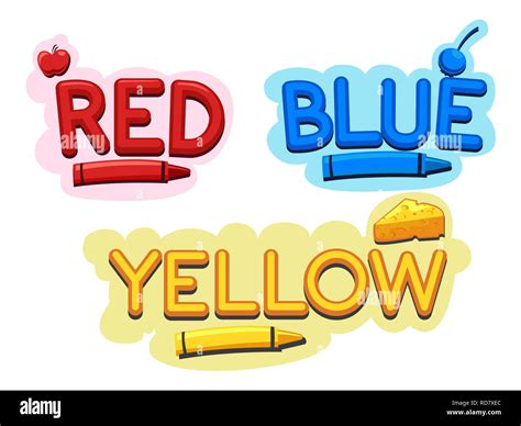 Illustration of Primary Colors and Crayons from Red, Blue and Yellow Stock Photo - Alamy