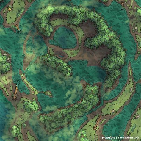 Swamp Den [36x36][Battlemap][OC] : battlemaps | Fantasy landscape, Dnd world map, Dungeon maps