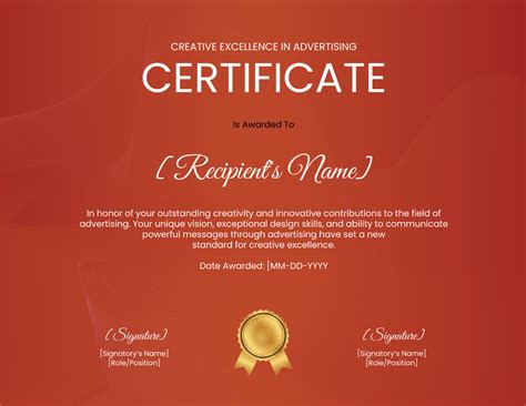 Free Creative Excellence in Advertising Certificate Template - Edit Online & Download | Template.net