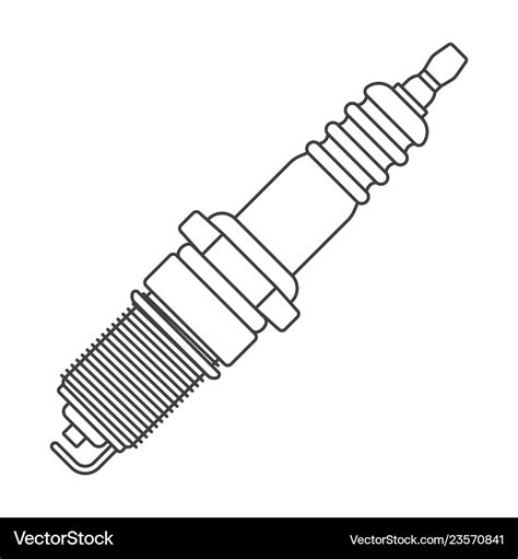 Icon car spark plug outline drawing Royalty Free Vector