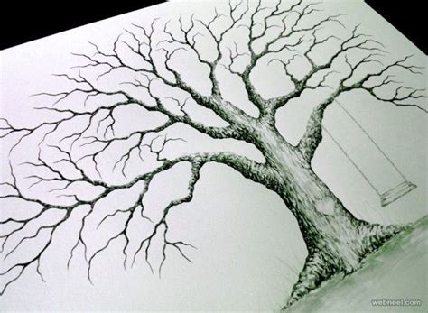 30 Beautiful Tree Drawings and creative Art Ideas from top artists | Oak tree drawings, Tree ...