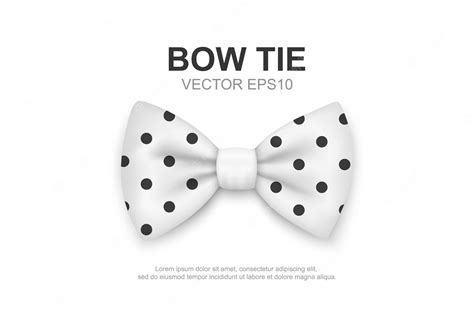 Premium Vector | Vector 3d realistic white polka dot bow tie icon closeup isolated on white silk ...