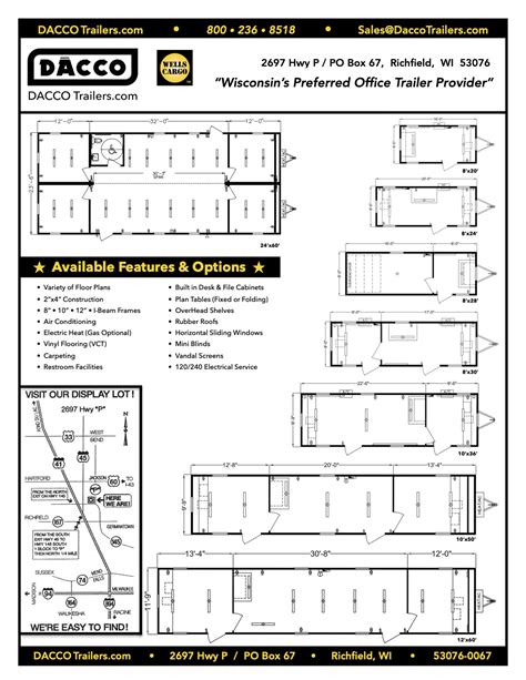 Office Trailers Floor Plans - DACCO Trailers