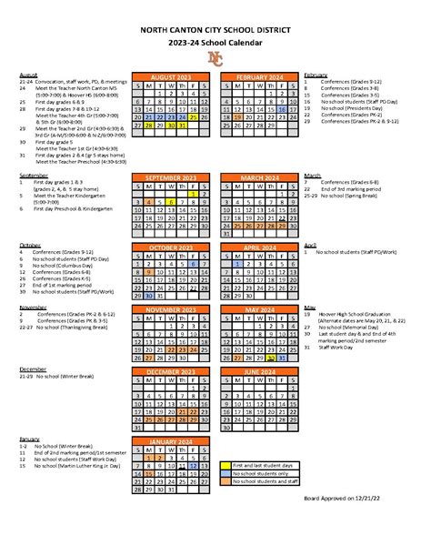 North Canton City Schools - District Calendar