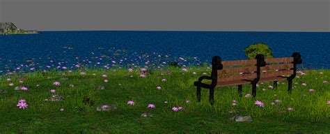 Landscape bench sunset 3D - TurboSquid 1416480