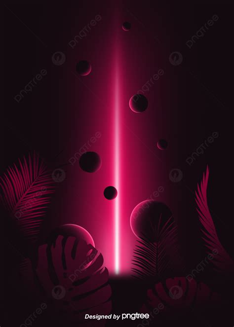 Geometric Shape Tropical Leaf Theme Red Neon Lighting Effect Background Wallpaper Image For Free ...