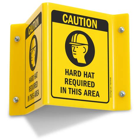 Caution Hard Hat Required Area Sign, SKU: S-4550 - MySafetySign.com