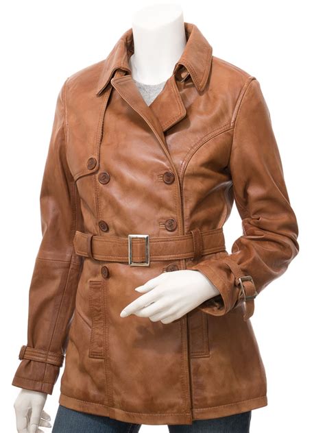 Womens Tan Leather Trench Coat: Columbia :: WOMEN :: Caine