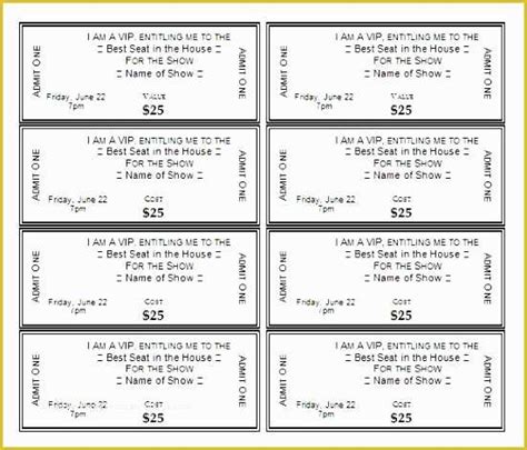 Dinner Ticket Template Free Of 11 Ms Word Raffle Ticket Template ...