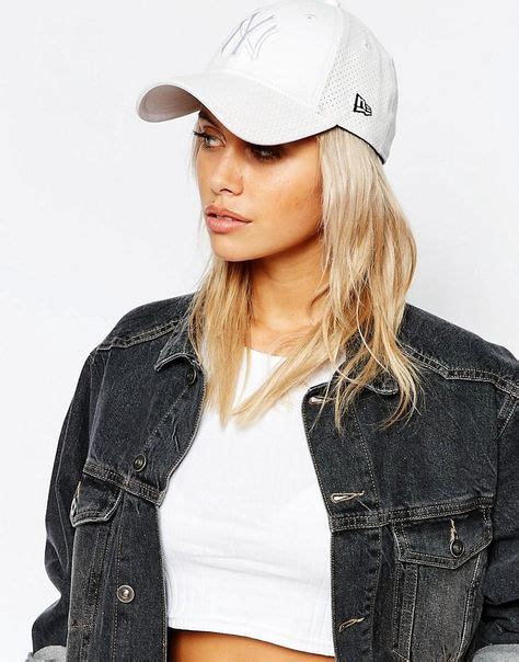 New Era | New Era Perforated Leather Look Cap in White at ASOS | White cap outfit, White ...