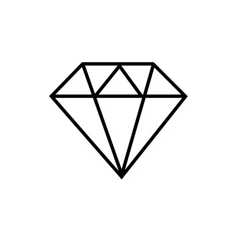 Diamond Outline Tattoo Stencil