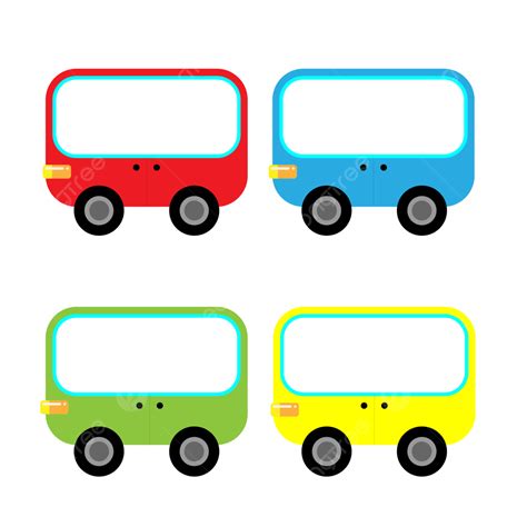 Cute Name Tag Clipart Vector, Cute Car Bus Illustration Name Tag, Name ...