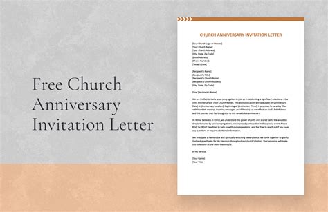 Church Anniversary Invitation Letter in Word, Google Docs - Download | Template.net