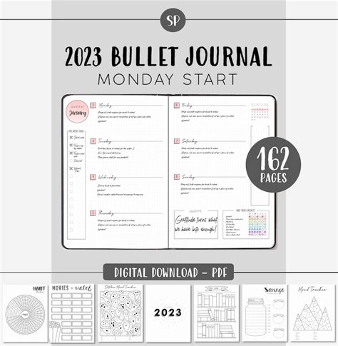 2023 Bullet Journal Planner Yearly Printable Monday - Etsy Australia