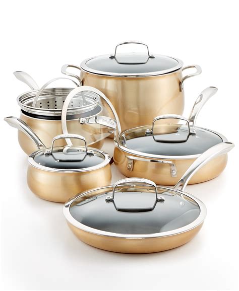 Belgique 11 Piece Quality Home Cookware Set | Non-Stick Aluminum | Gold ...