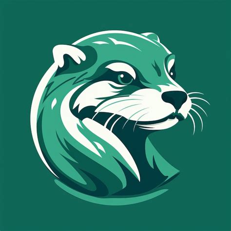 Premium AI Image | Unique Otter Logo In Monochromatic Green Clean And ...