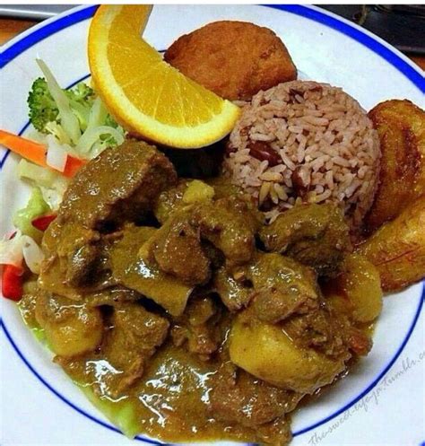 curry goat with rice and peas, jamaican food | Curried goat recipe ...