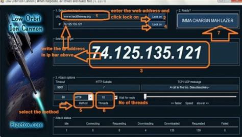 LOIC (Low Orbit Ion Cannon) DOS attacking tool | Defend the Web